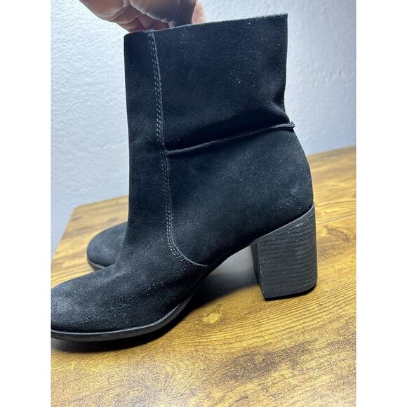 Frye Women’s Suede Leather Slouch Mid Ankle Boots Phoebe Black Size 9M - Picture 7 of 8